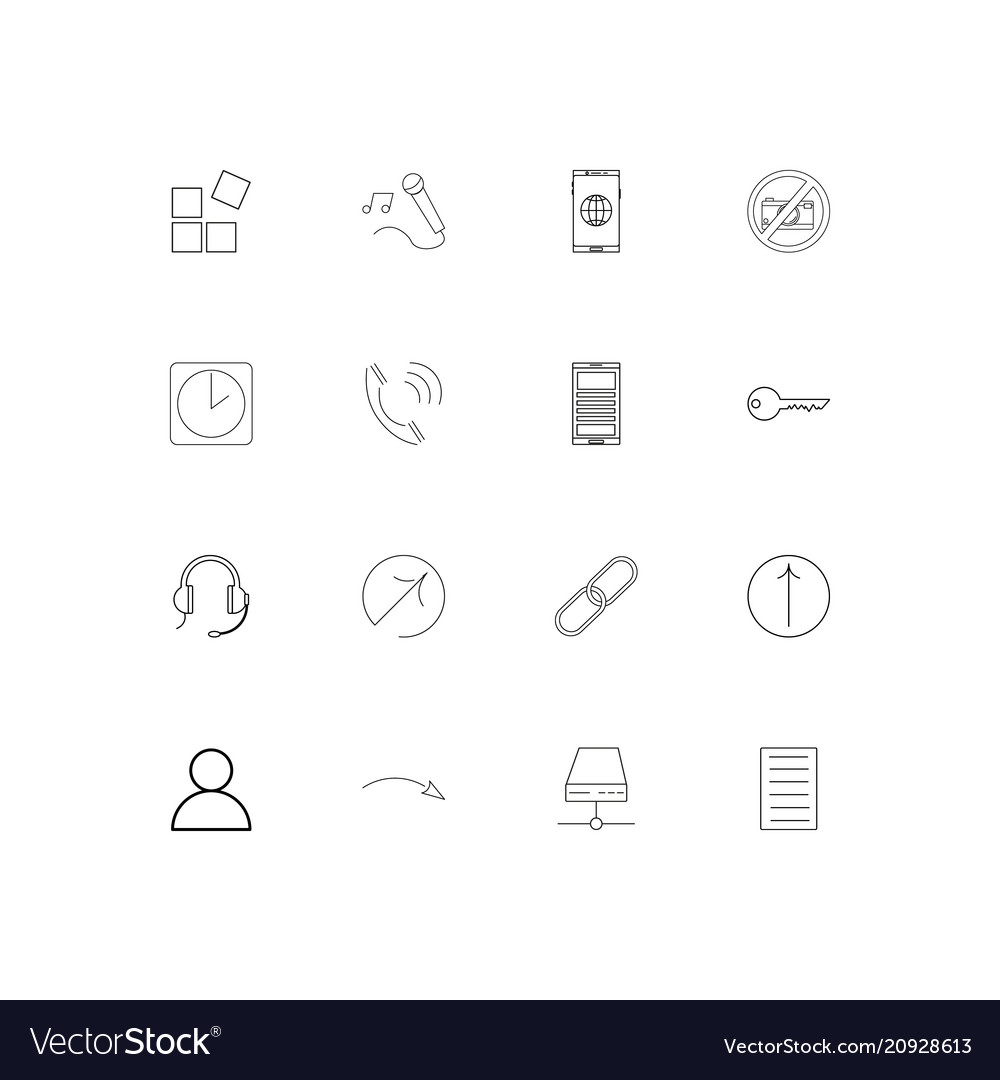 Internet of things linear thin icons set outlined