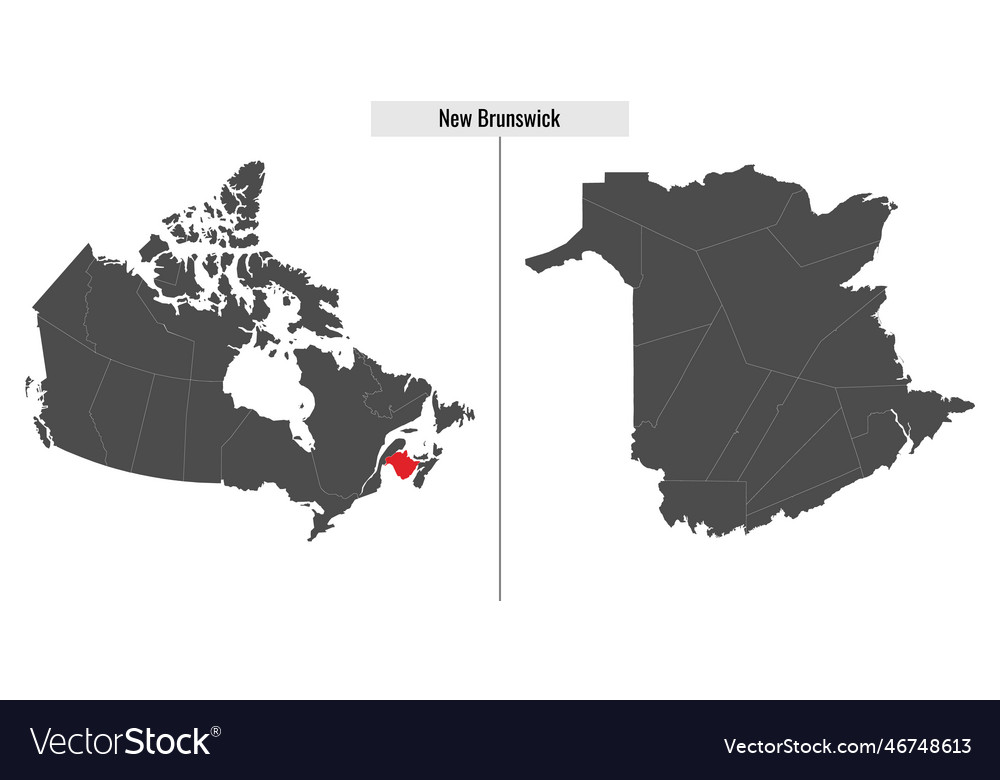 Map of new brunswick province canada Royalty Free Vector