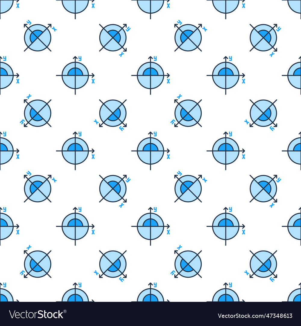 Math circle concept blue simple seamless pattern vector image Math circle concept blue simple seamless pattern