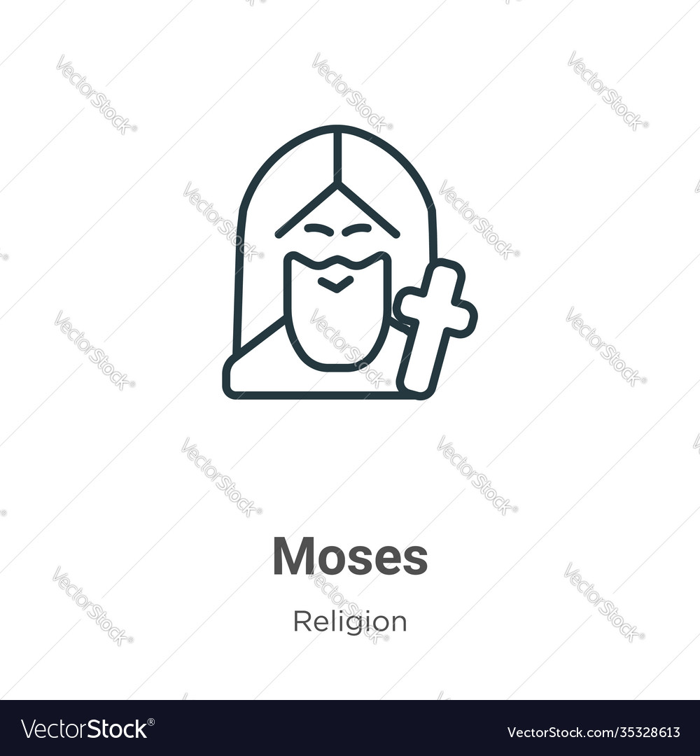 Moses outline icon thin line black