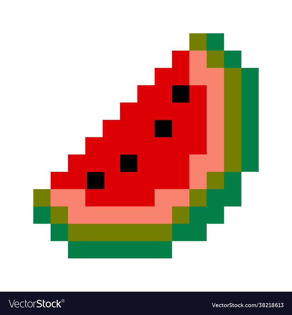 Pixel a watermelon image for 8 bit game assets