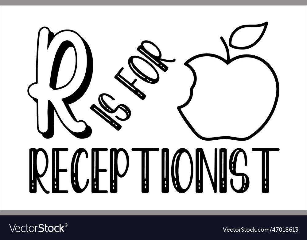 R is for receptionist Royalty Free Vector Image
