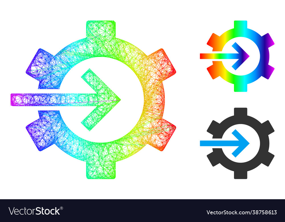 Rainbow linear gradient cog integration icon