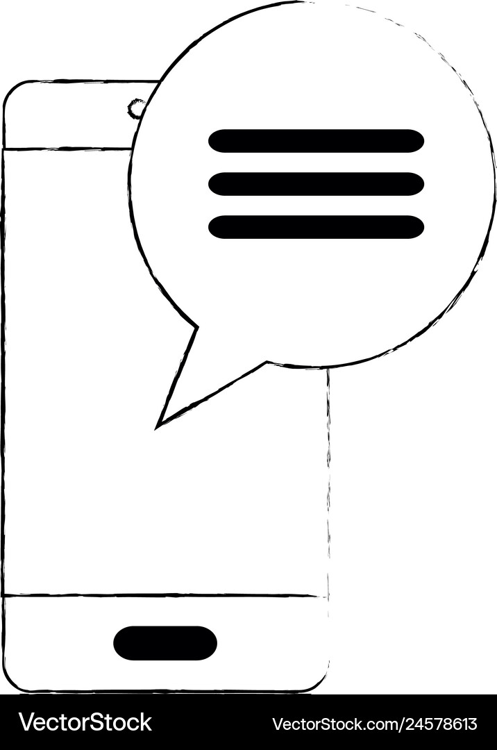 Smartphone device with speech bubble Royalty Free Vector