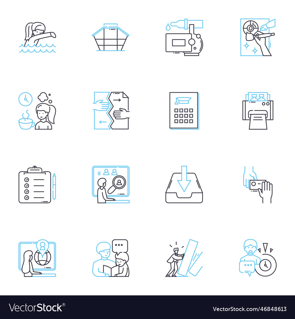 Statiry linear icons set statistics data