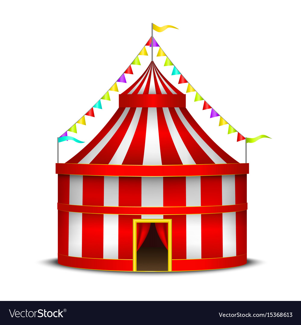 Striped circus tent symbol amusement festival Vector Image