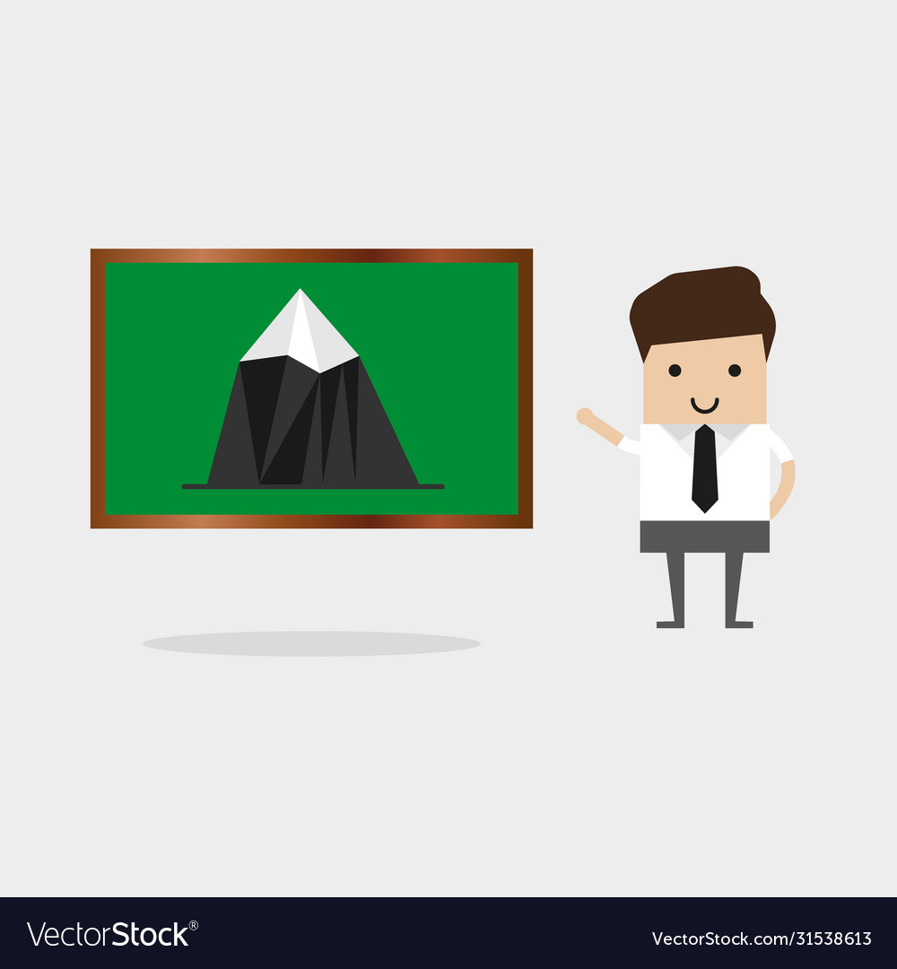 Teacher shows pointer on map mountains