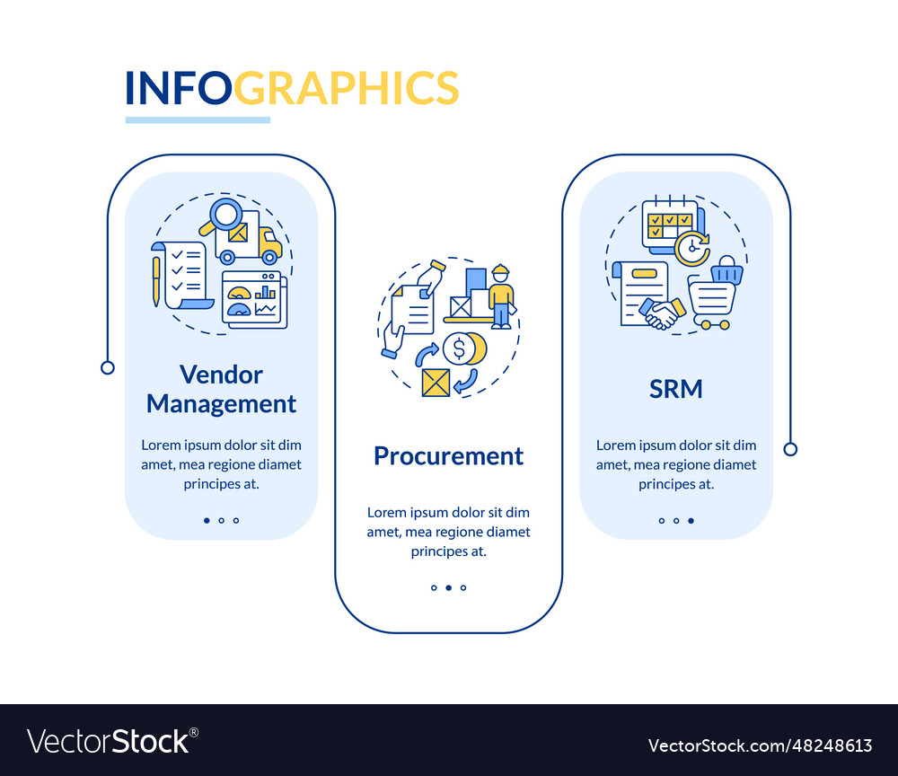Vendor management layout with linear icon concept vector image Vendor management layout with linear icon concept