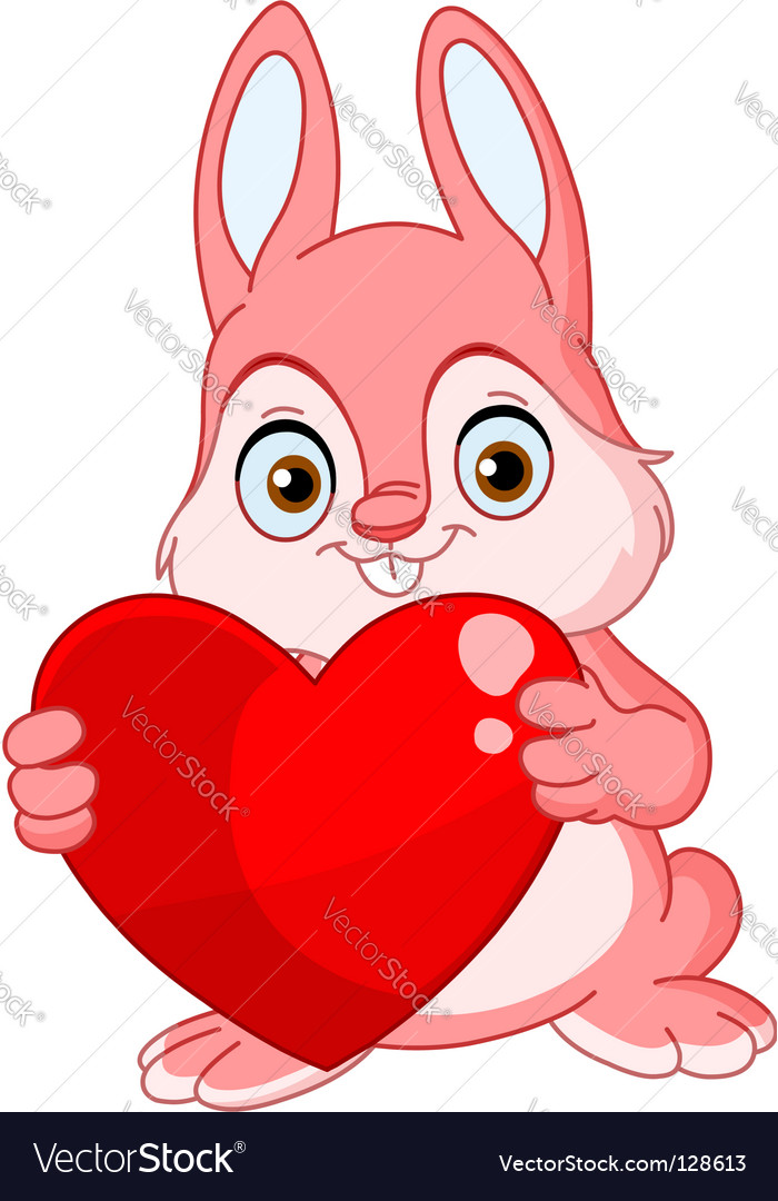 Winter bunny valentine Royalty Free Vector Image