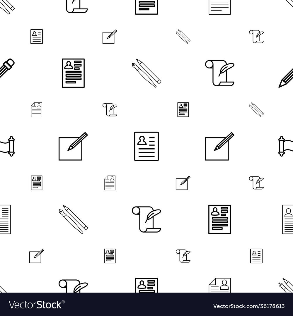 Write icons pattern seamless white background