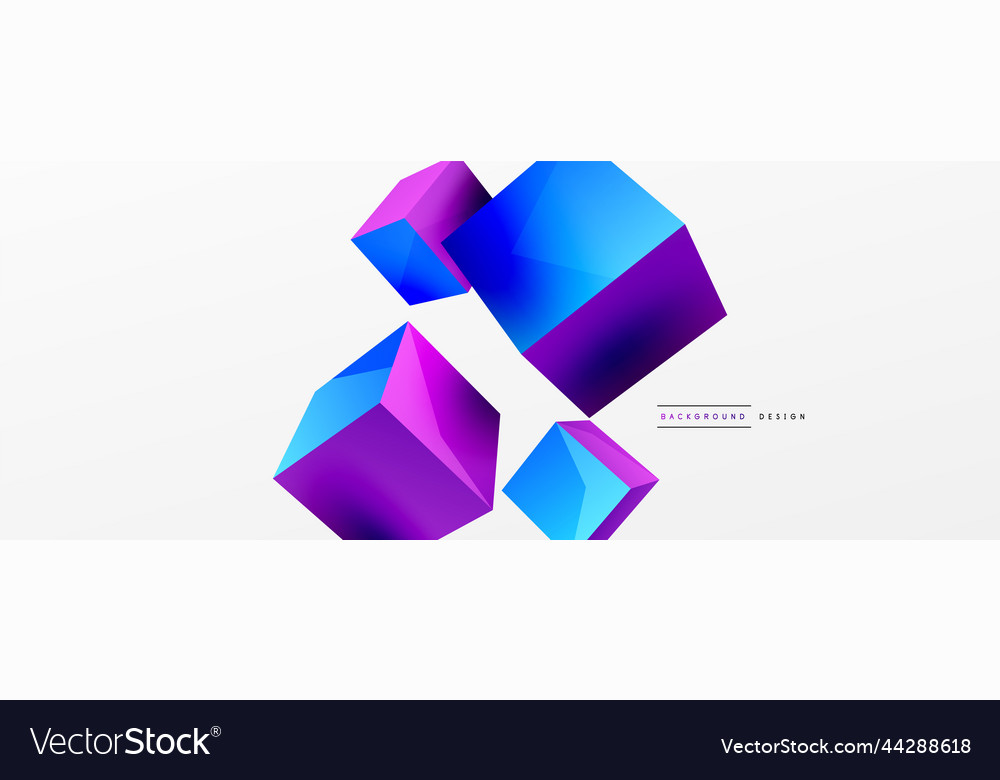 3d cubes abstract background composition
