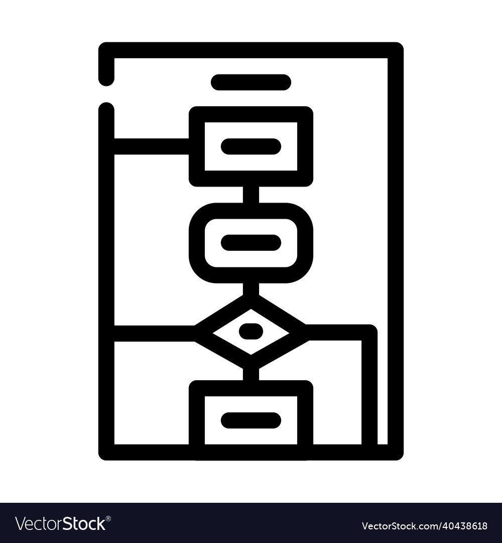 Algorithm software data science line icon vector image Algorithm software data science line icon