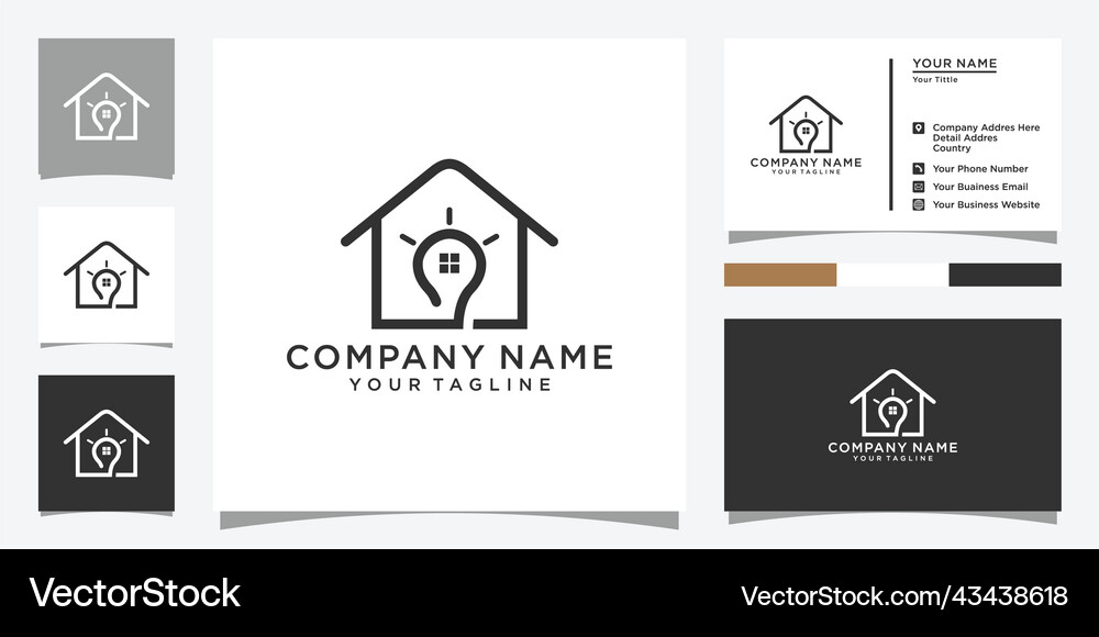 Bulb logo icon design with home concept Royalty Free Vector