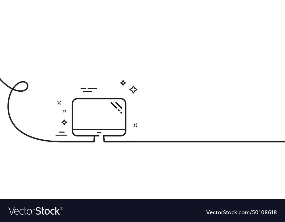 Computer line icon pc component sign monitor