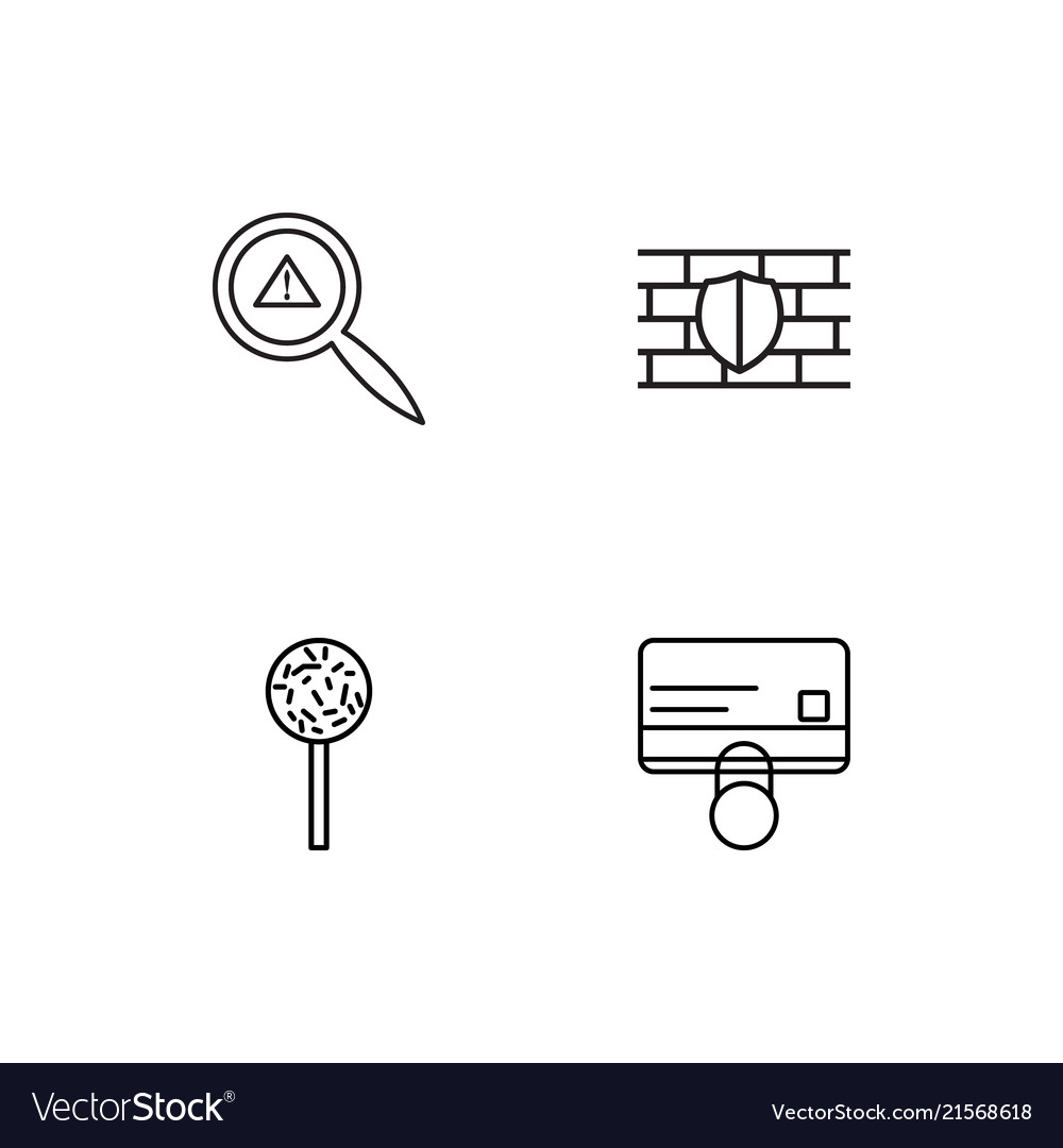 Cyber security linear icons set simple outline