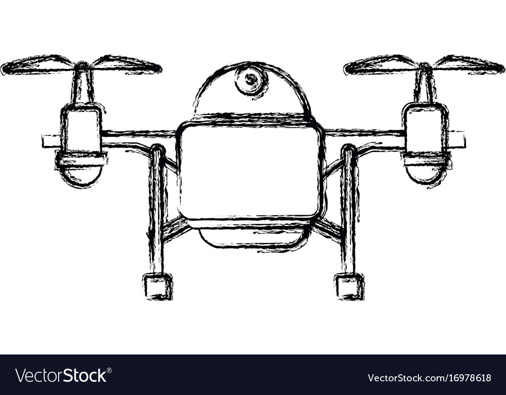 Drone with action camera device front view