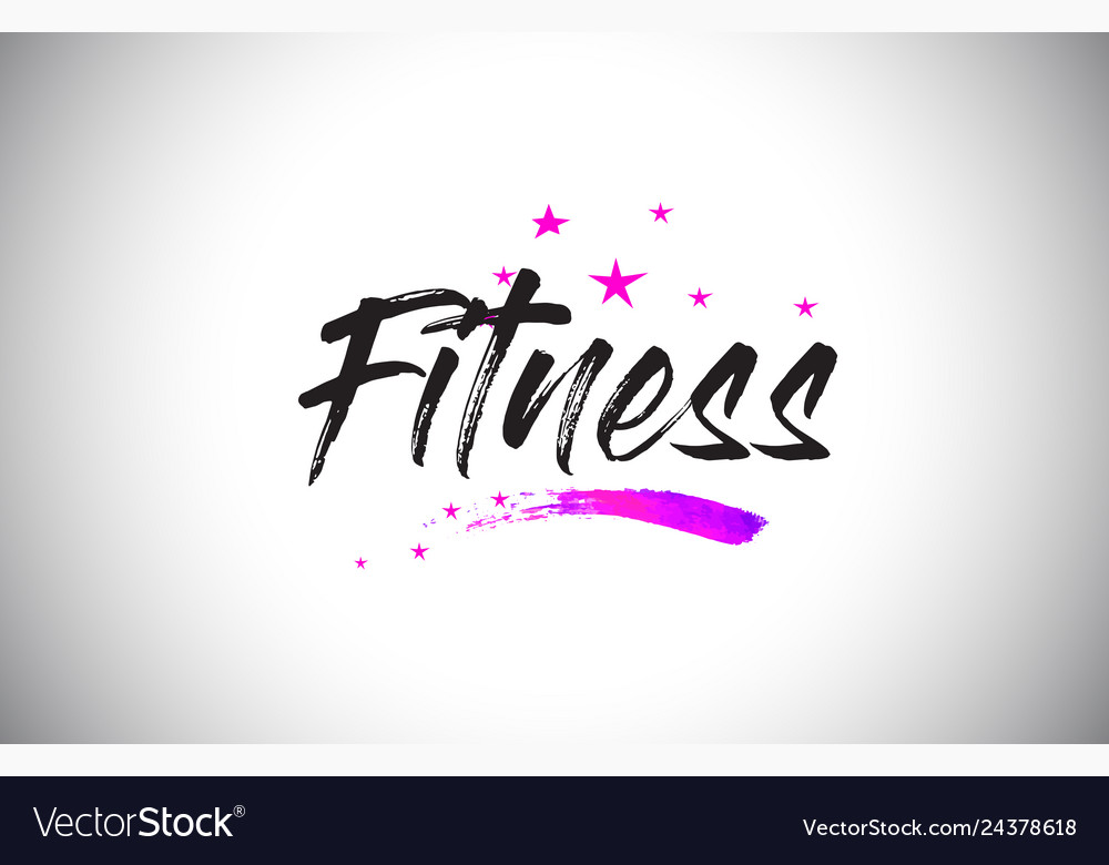 Fitness handwritten word font with vibrant violet Vector Image