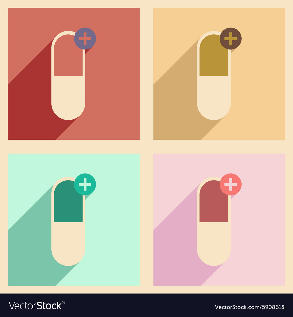 Flat with shadow concept and mobile application
