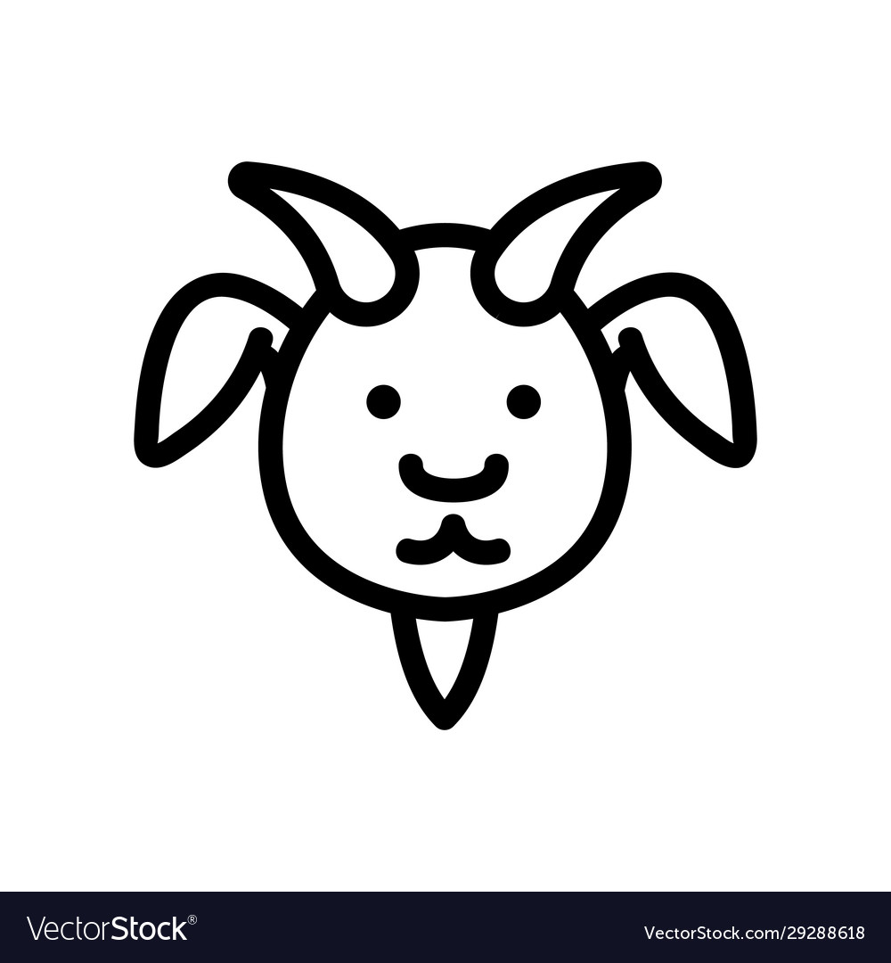 Goat icon isolated contour symbol