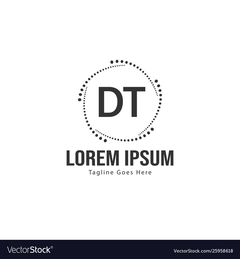 Initial dt logo template with modern frame Vector Image Initial dt logo template with modern frame