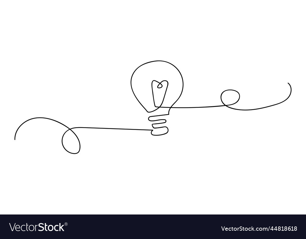 Light bulb one line single solution concept