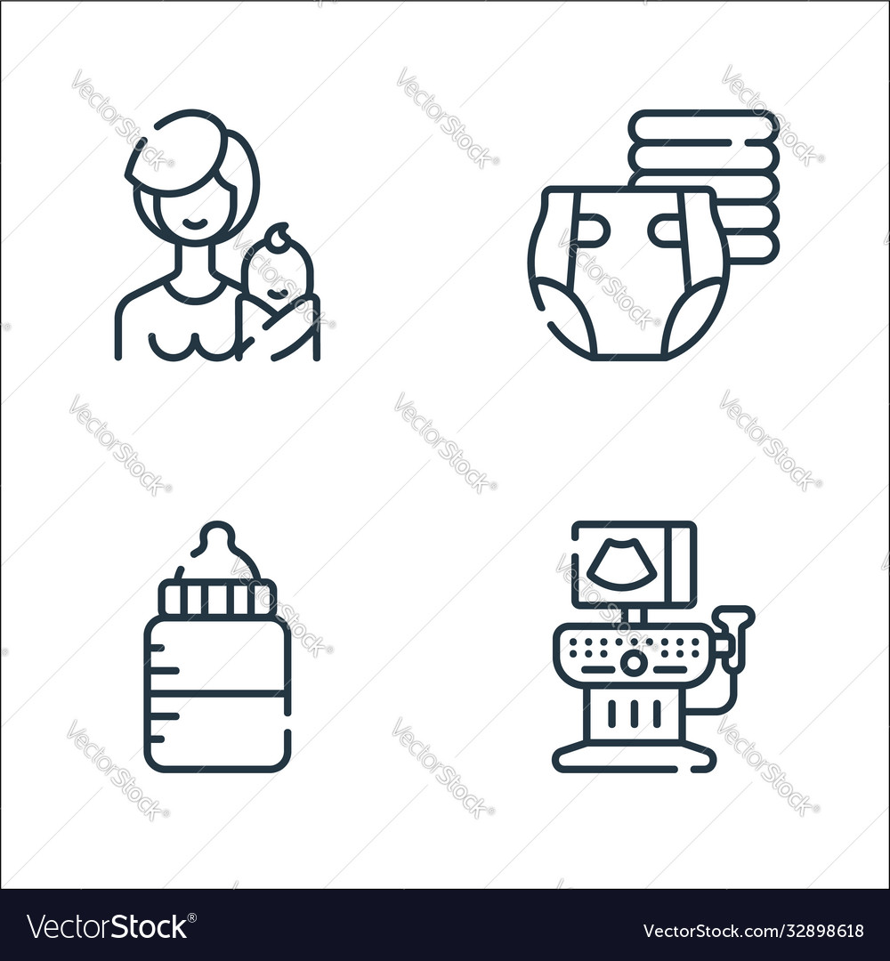 Maternity line icons linear set quality