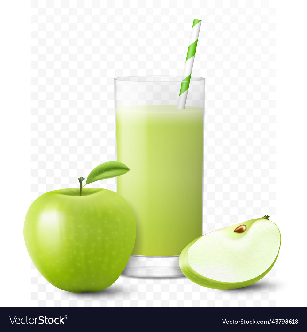 Refreshing Apple Smoothie with Straw