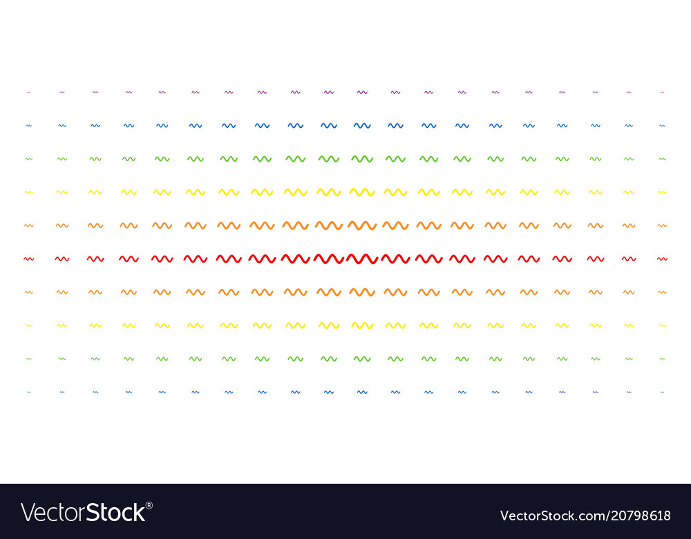 Sinusoid wave spectrum halftone pattern vector image Sinusoid wave spectrum halftone pattern