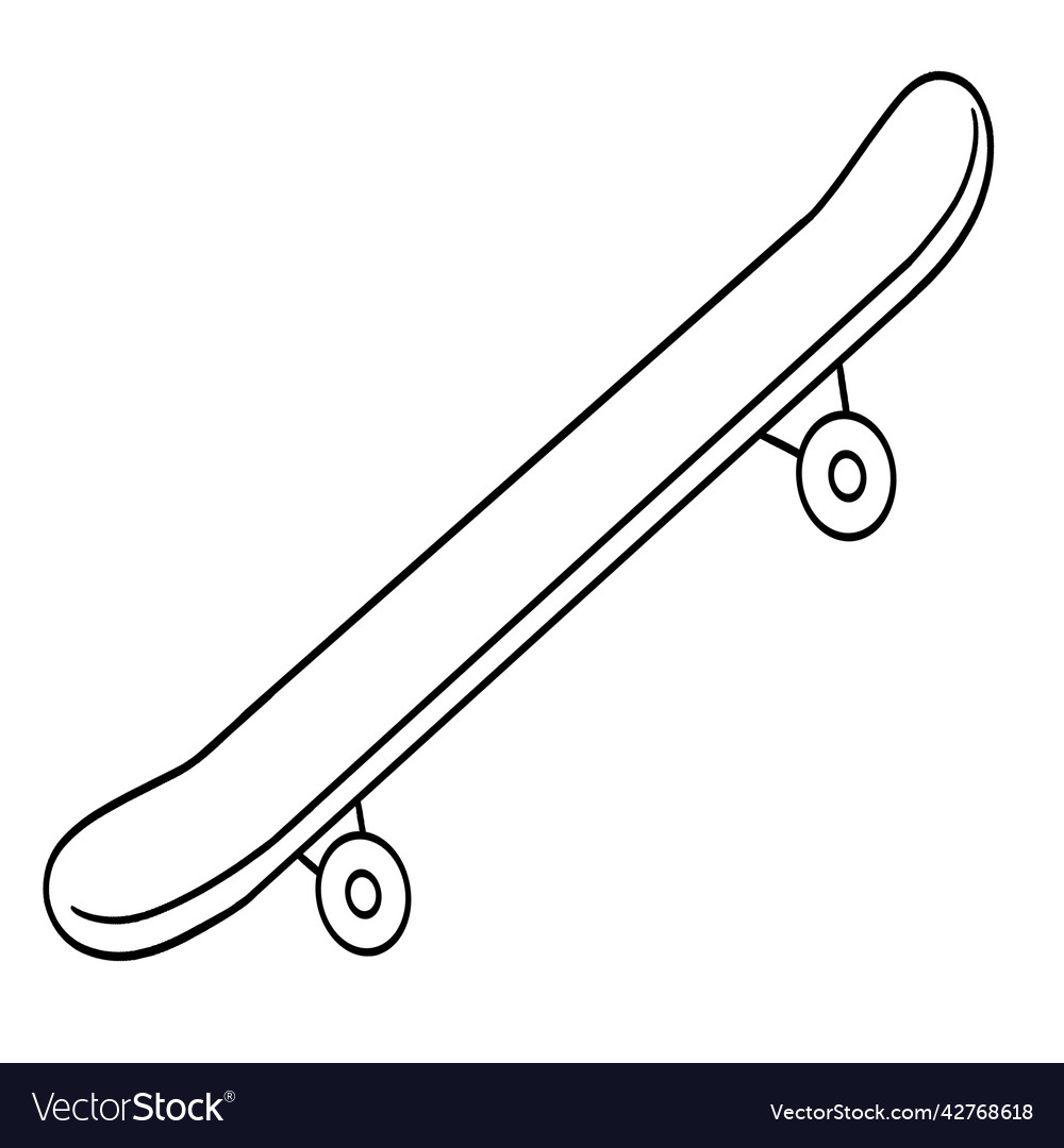 Skateboard isolated coloring page for kids Vector Image