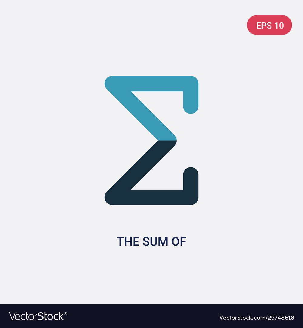 Two color sum icon from signs concept