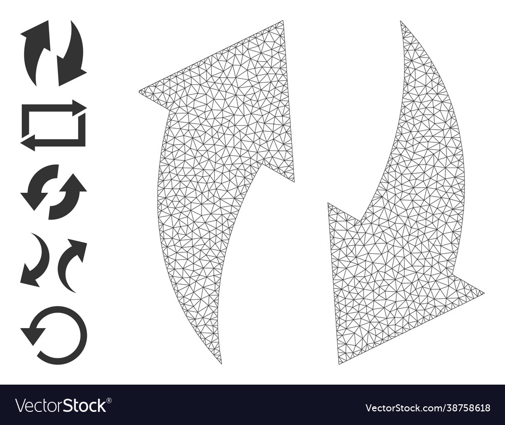 Web mesh refresh icon with simple glyphs vector image Web mesh refresh icon with simple glyphs