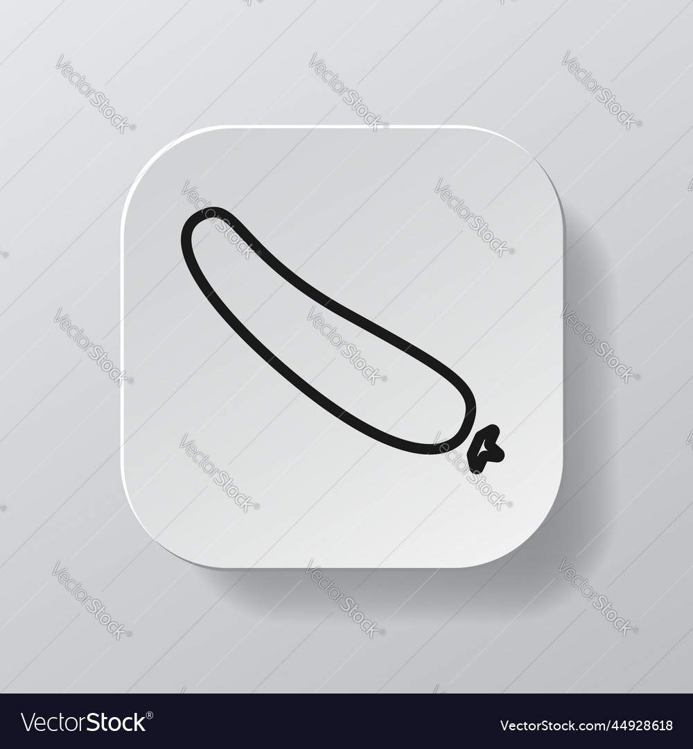 White square button with cucumber line icon black
