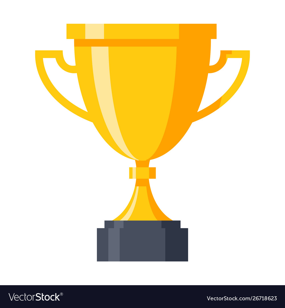 Champion golden trophy cup Royalty Free Vector Image