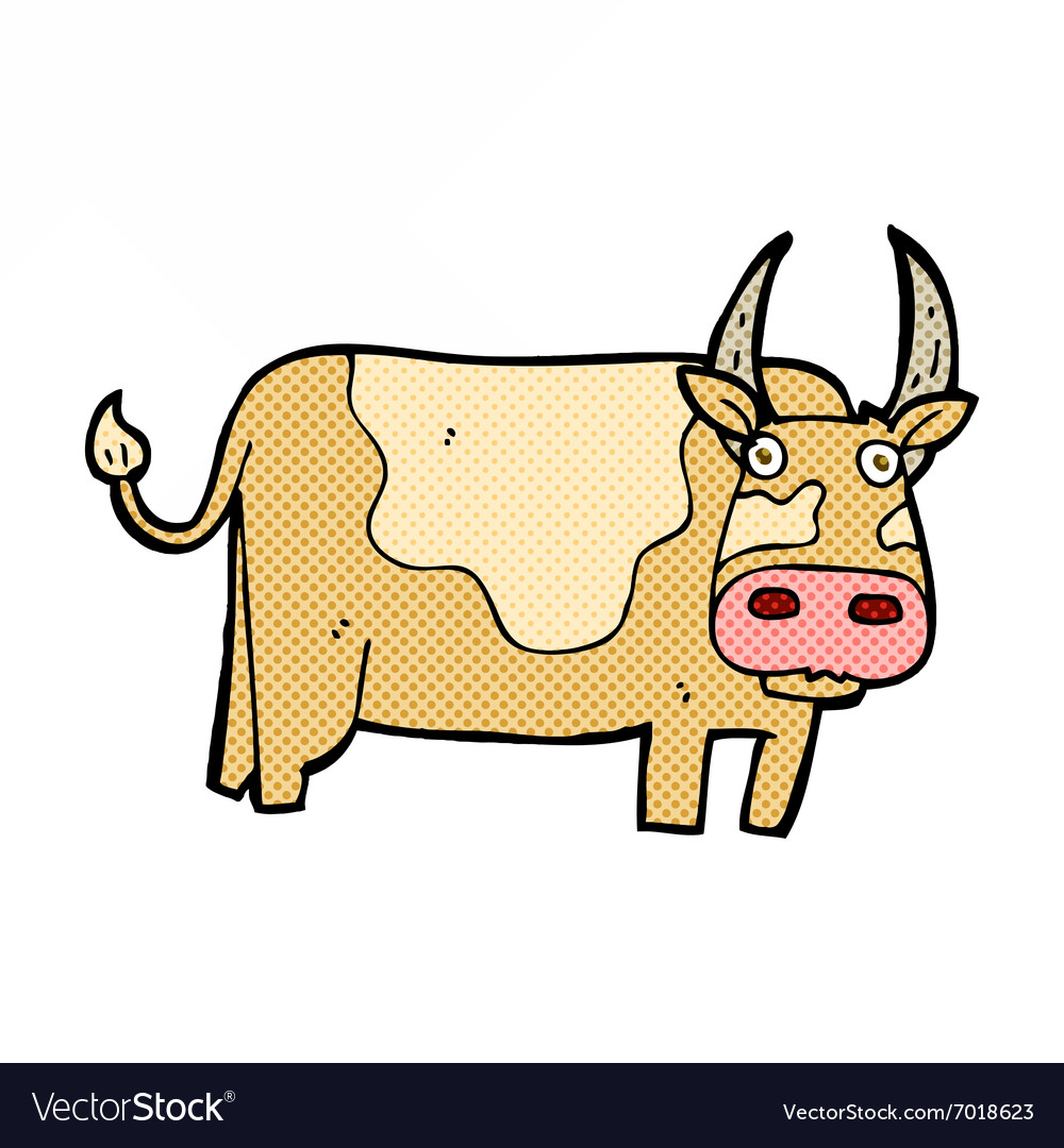 Comic cartoon bull Royalty Free Vector Image - VectorStock