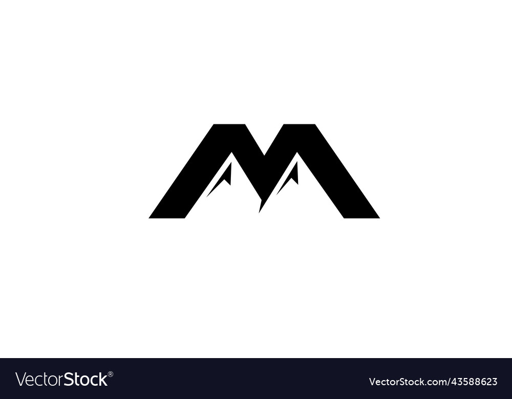 Creative mountain peak letter m logo vector image Creative mountain peak letter m logo