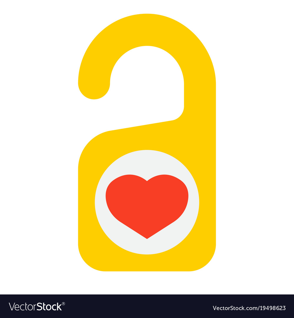 Do not disturb with heart flat icon Royalty Free Vector