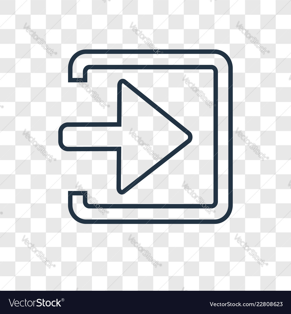 Enter left concept linear icon isolated vector image Enter left concept linear icon isolated