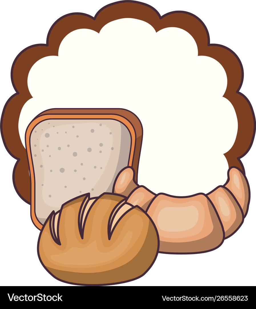 Fresh and delicious bakery bread Royalty Free Vector Image