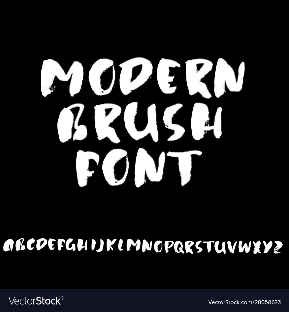 Handdrawn dry brush font modern lettering Vector Image