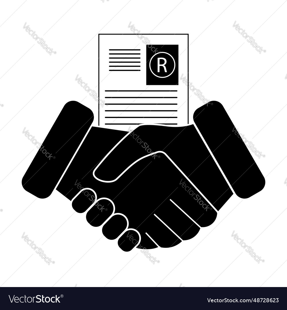 Handshake with paper document