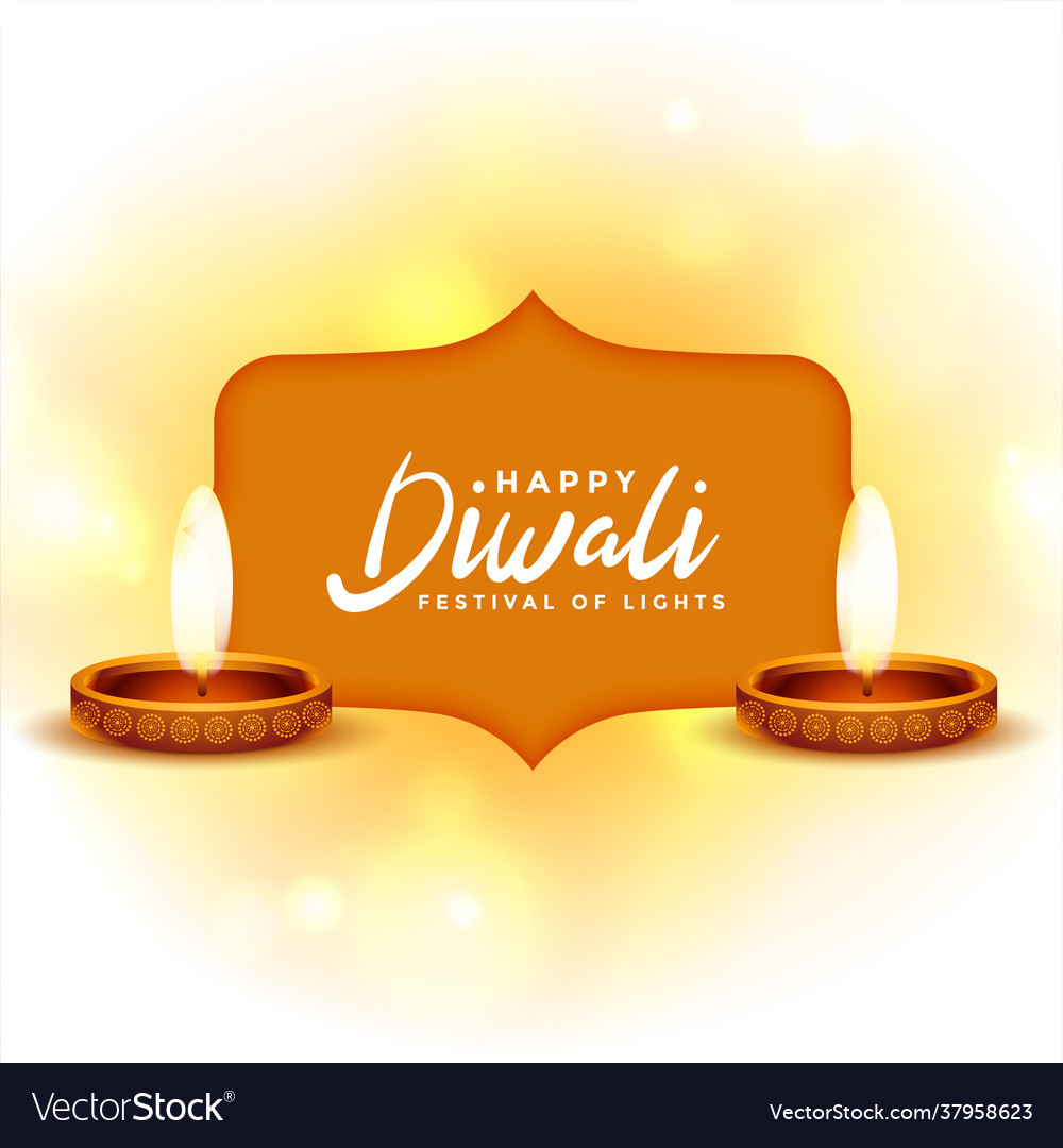 Happy diwali festival wishes background design Vector Image