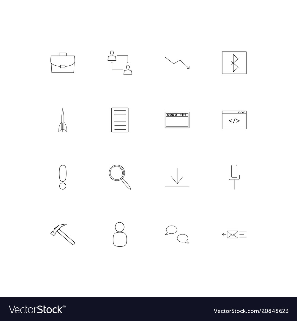 Internet of things linear thin icons set outlined