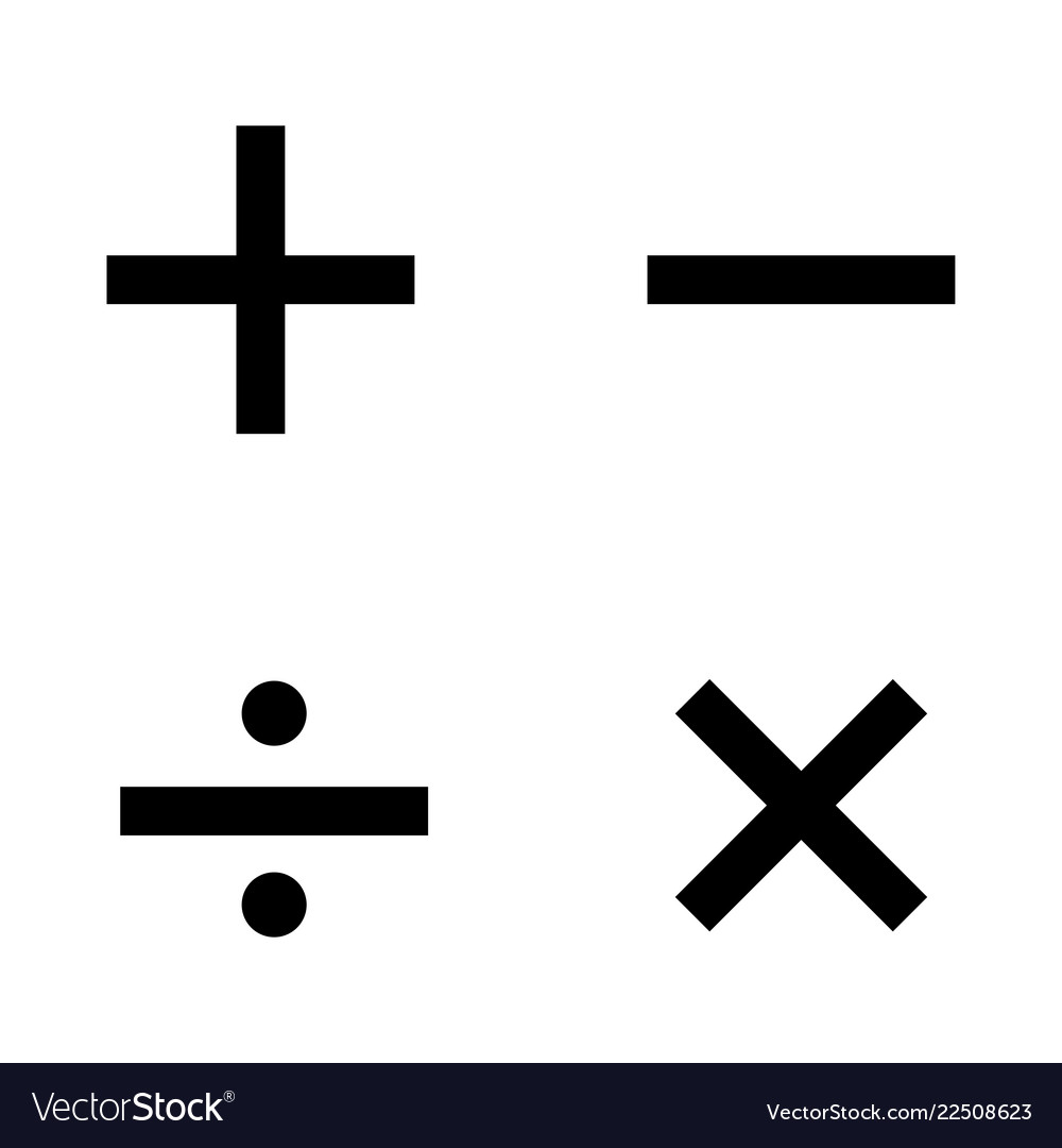 Mathematical Symbols - Add, Subtract, Multiply, Di