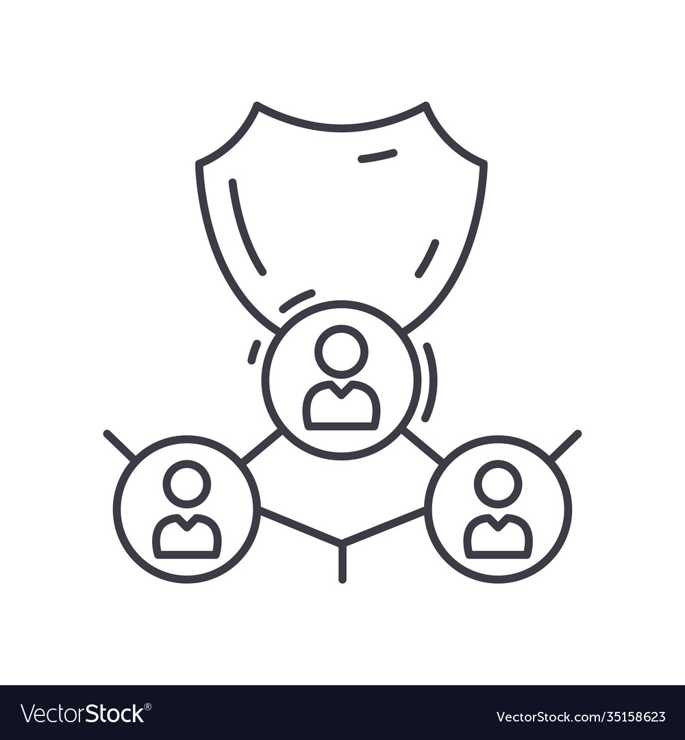 Network security concept icon linear isolated