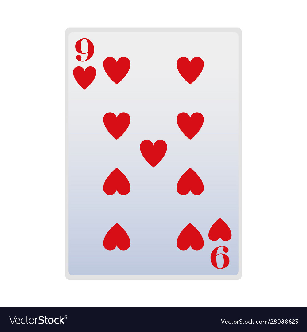 Nine hearts card icon flat design