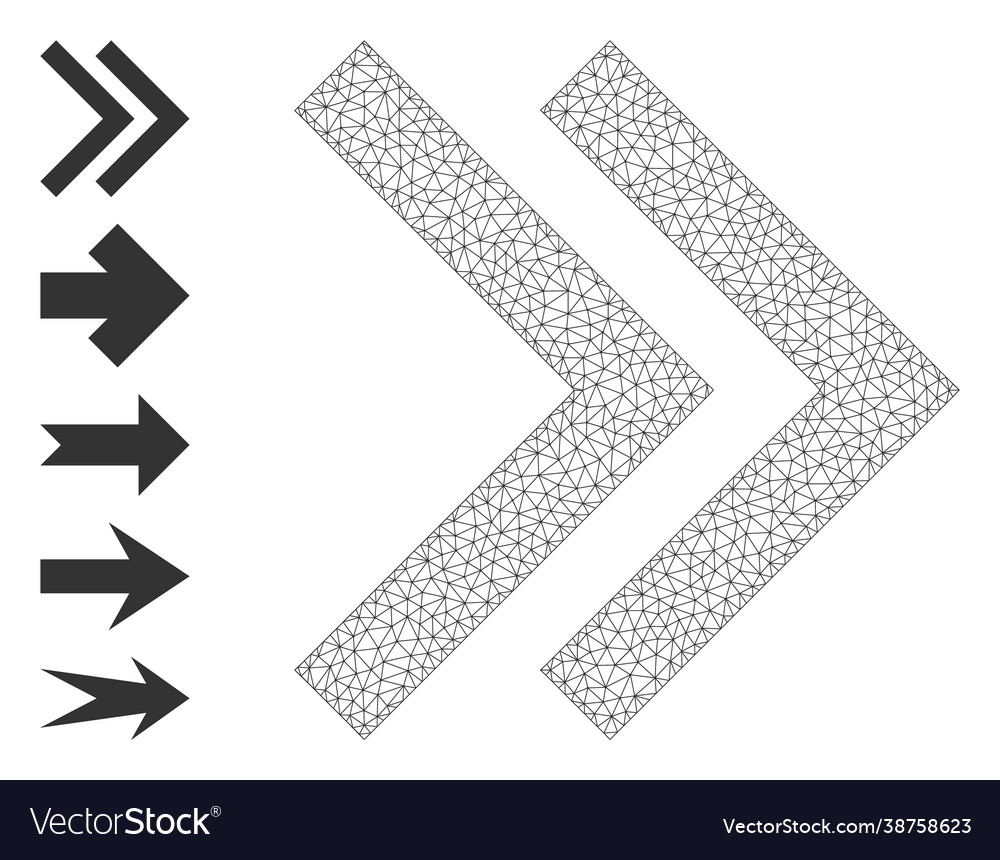 Polygonal network shift right icon with simple vector image Polygonal network shift right icon with simple