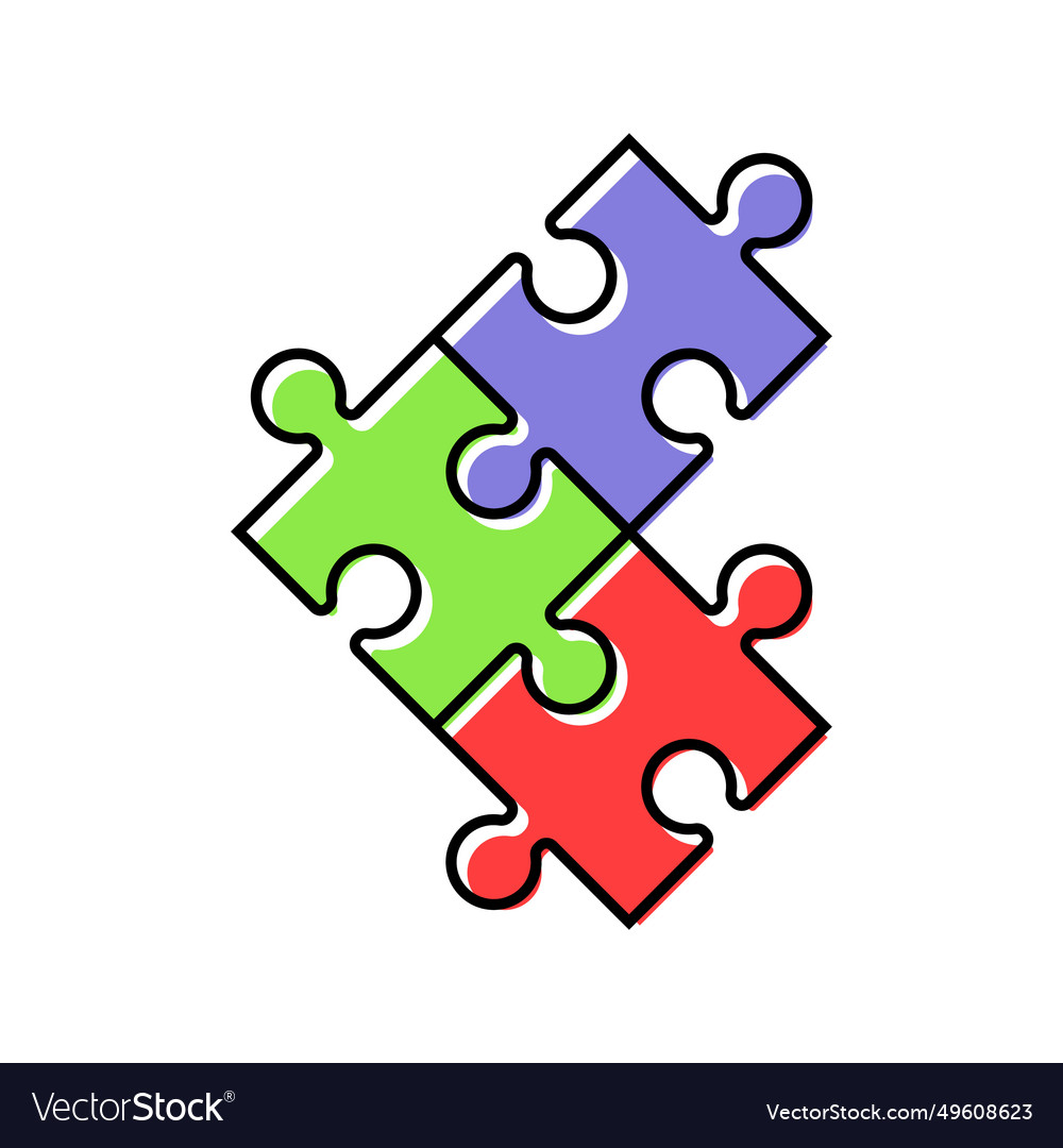 Puzzle idea solution color icon