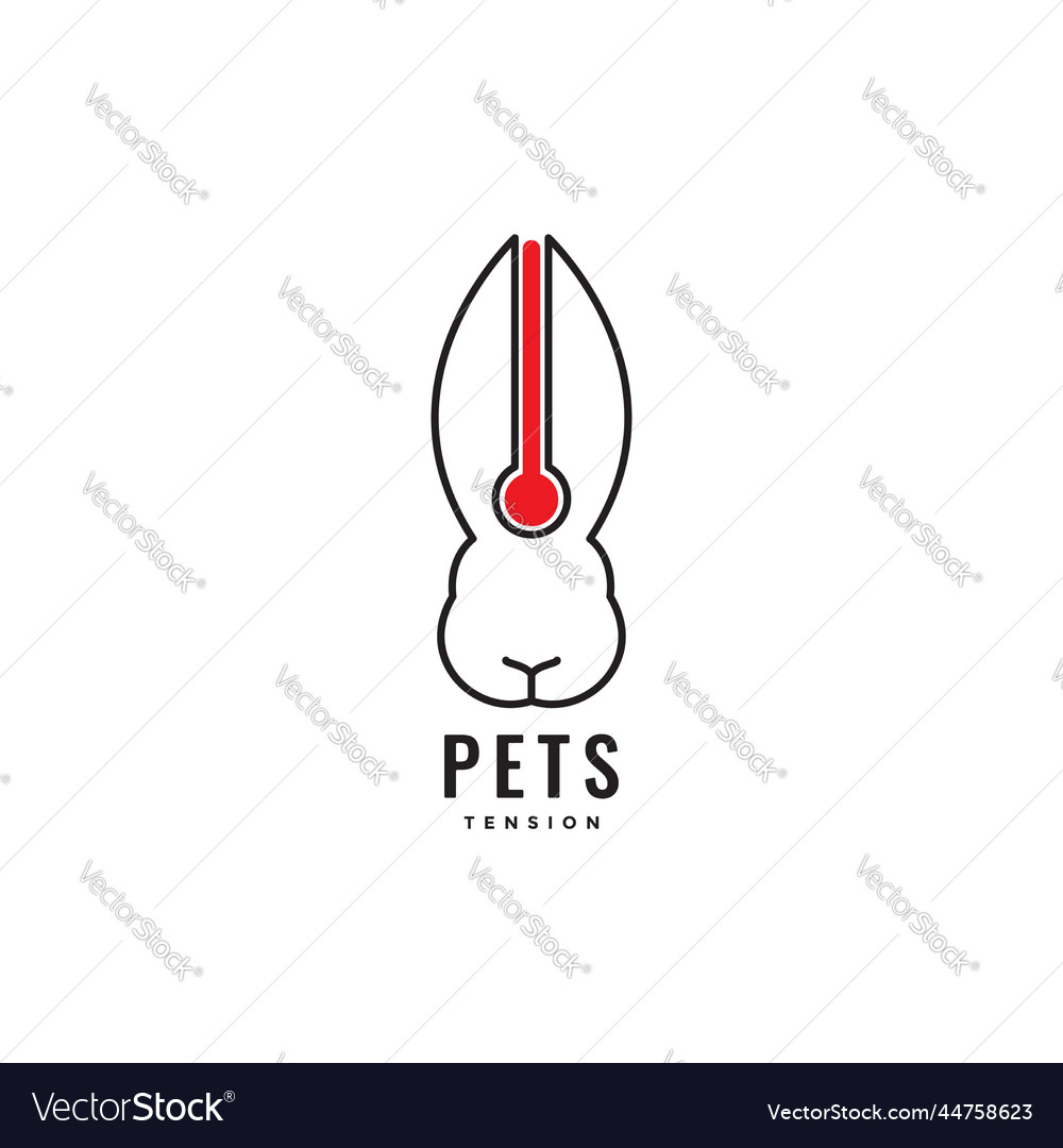 Rabbit pets temperature health logo design