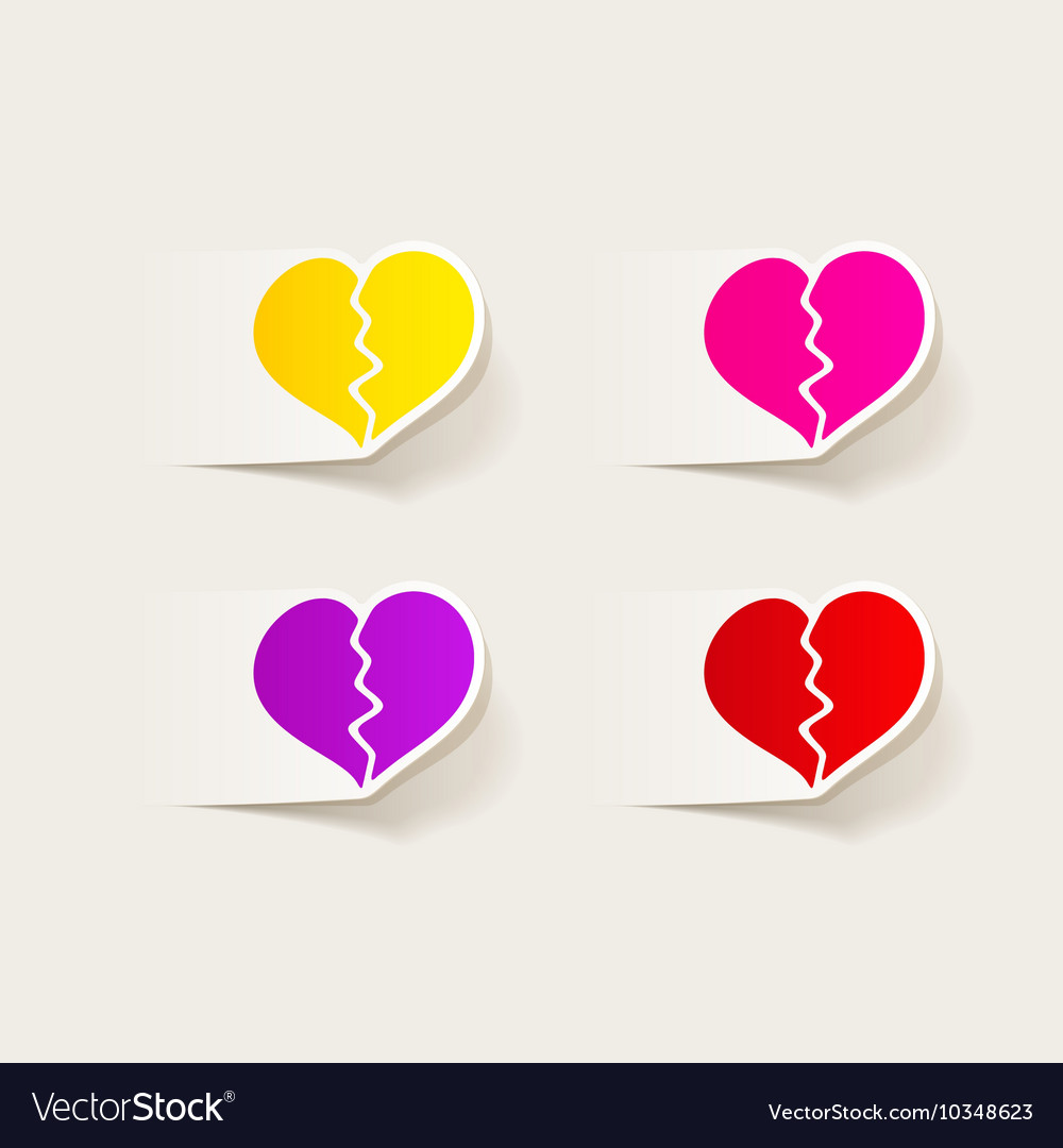 Realistic design element broken heart