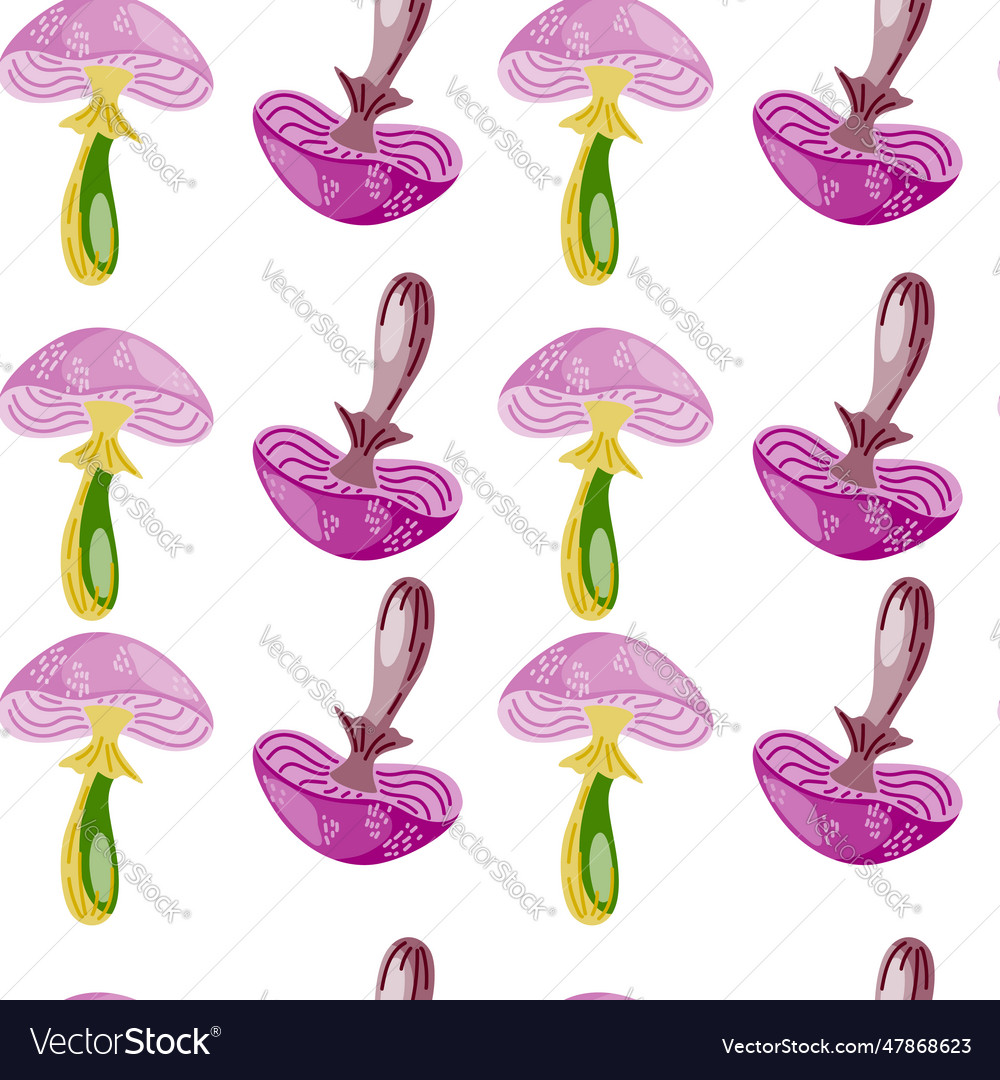 Seamless pattern with psychedelic mushrooms vector image Seamless pattern with psychedelic mushrooms
